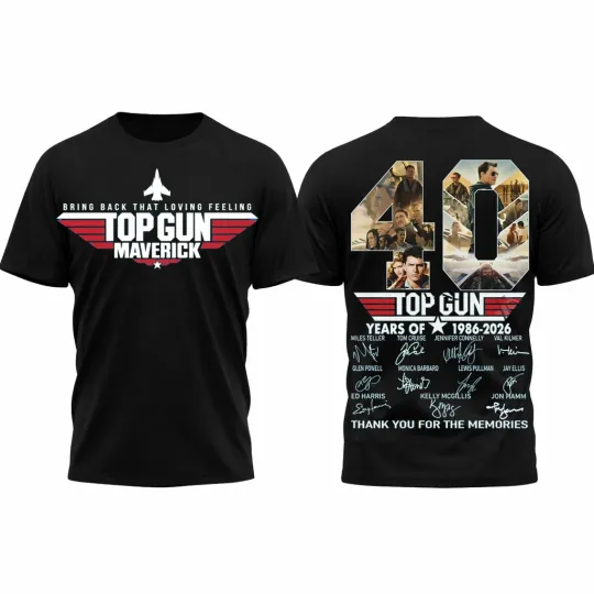 Discover Top Gun 40th Anniversary All over Print Tshirt - Size S to 5XL