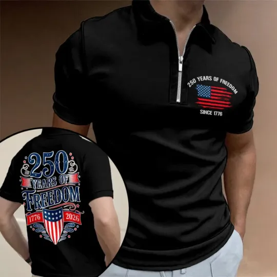 Discover America250 Zip Polo Shirt