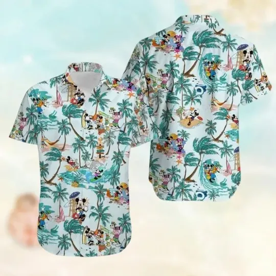 Discover Disney Mickey Mouse And Friends Jungle Cruise Beach Aloha Hawaiian Shirt