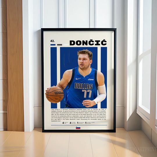 Luka Doncic Poster, Basketball Poster, Dallas Mavericks Poster, Motivational Poster, Gym Decor, Fitness Poster, Man Cave Art, Gift For Him