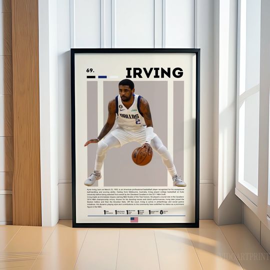 Kyrie Irving Poster, Basketball Poster, Sports Poster, Motivational Poster, Fitness Poster, Man Cave Art, Gift For Him