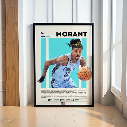 Discover Ja Morant Poster, Basketball Poster, Sports Poster, Motivational Poster, Fitness Poster, Man Cave Art, Gift For Him