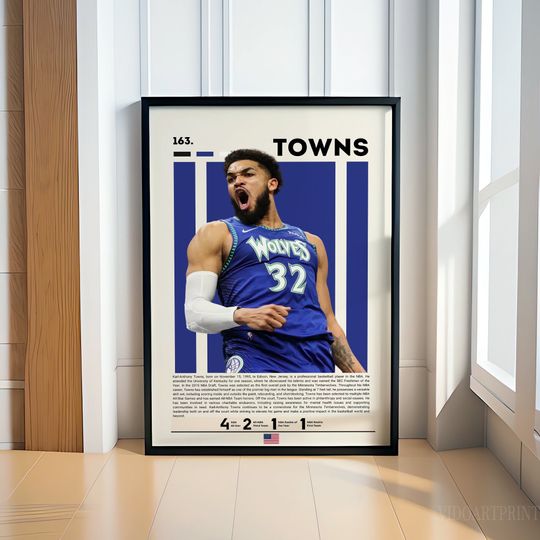 Discover Karl-Anthony Towns Poster, Basketball Poster, Motivational Poster, NBA Decor, Fitness Poster, Man Cave Art, Gift For Him