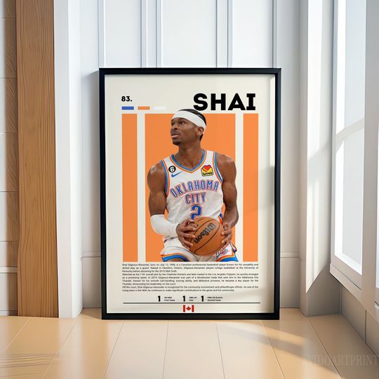 Discover Shai Gilgeous-Alexander Poster, Basketball Poster, Oklahoma City Thunder Poster, Motivational Poster, Fitness Poster