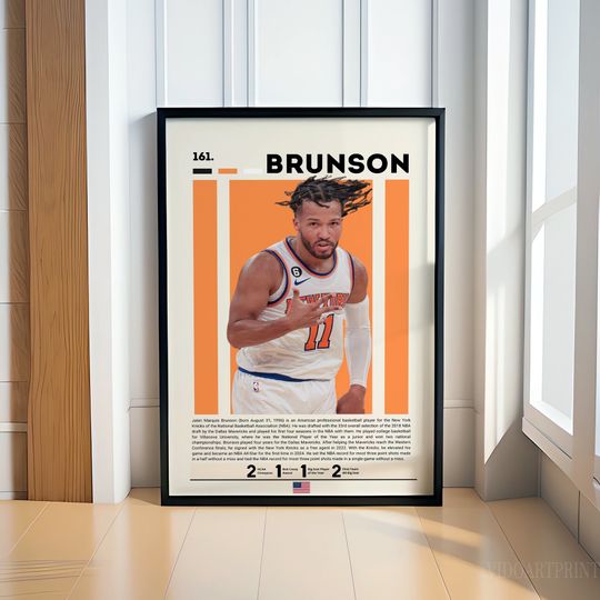 Discover Jalen Brunson Poster, Basketball Poster, Motivational Poster, NBA Decor, Fitness Poster, Man Cave Art, Gift For Him