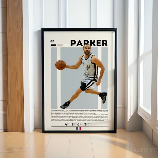 Discover Tony Parker Poster, Basketball Poster, San Antonio Spurs Poster, Motivational Poster, Fitness Poster, Gift For Him