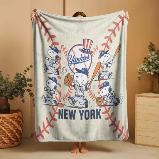 Discover New York Baseball Fan Fleece Blanket Plush Throw
