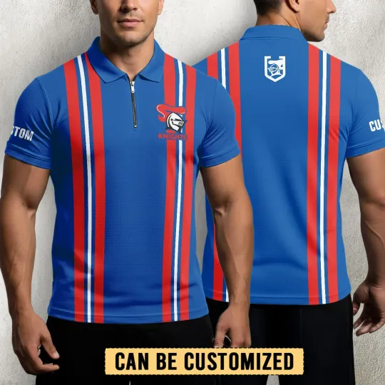 Newcastle Knights Personalized Zip Polo Shirt Gift For Fans