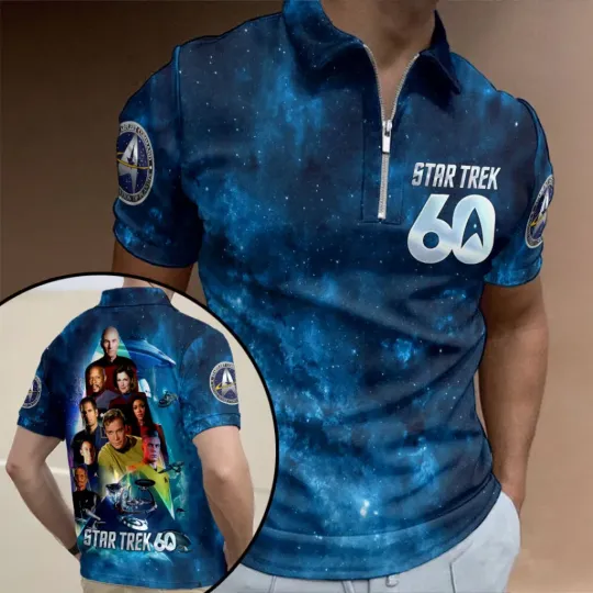 Star Tre k 60th Anniversary Zip Polo Shirt