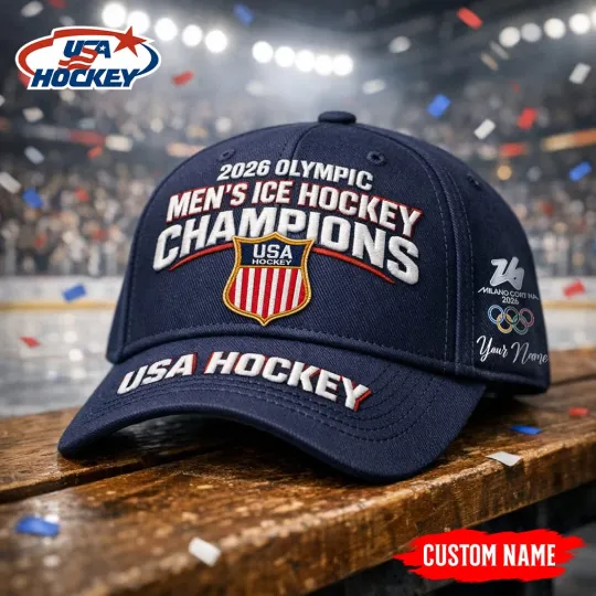 Discover Personalized USA Men's Ice Hockey Olympic Gold Medals Classic Cap