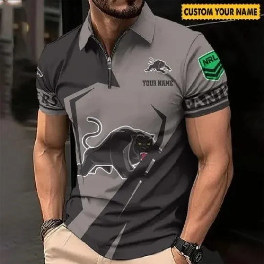 Penrith Panthers Custom Name Special Edition Zipper Polo Shirt