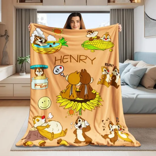 Disney Chip And Dale Blanket, Chip N Dale Blanket, Chip And Dale Art Blanket #2