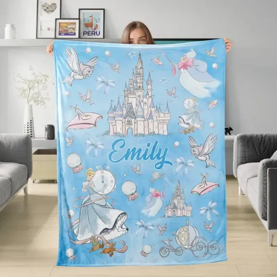 Discover Personalized Cinde Watercolor Blanket, Custom Disney Princess  Fleece Blank