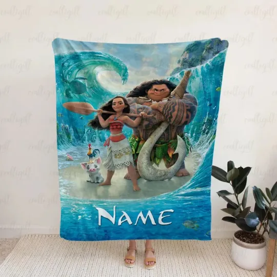 Discover Custom Moana And Maui Blanket, Disney Moana Princess Blanket