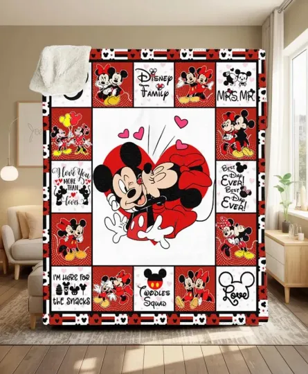 Discover Mickey Minnie Fleece Blanket, Minnie Mouse Custom Name Fleece Blanket