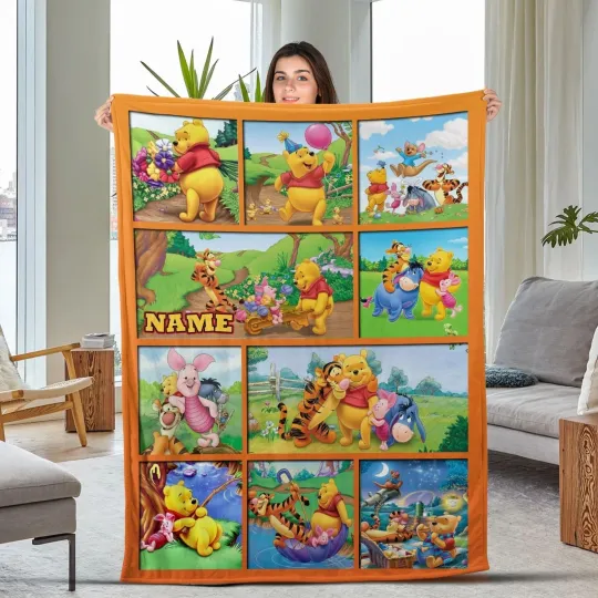 Discover Personalized Name Blanket, Personalized Classic Winnie The Pooh Blanket