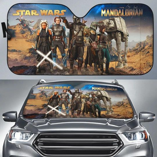 Mandalorian Star Wars Car Sun Shade, Grogu Star Wars Sunshade, Pedro Pascal Auto Sunshade, Disneyland Gift