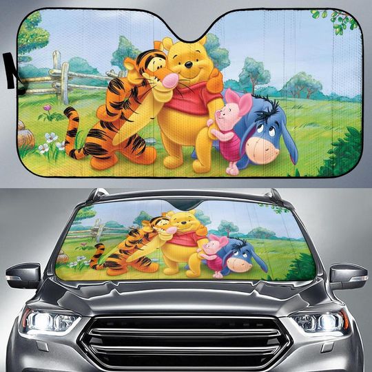 Discover Pooh Bear Car Sun Shade, Winnie The Pooh SunShade, Pooh Bear Car Decor, Disney Pooh Car Shade, Pooh Bear Auto Sunshade, Pooh And Friend