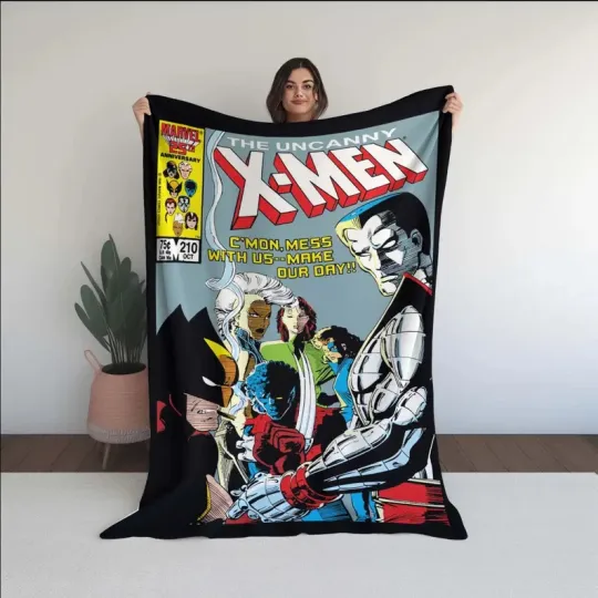 X Men Comic Blanket, Superhero Comic Style Fleece