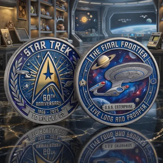 Discover Star Treks Boldly Go 60Th Anniversary 2026 Commemorative Challenge Coin