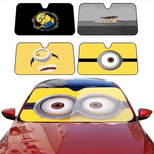Discover Cartoon M-Minions Cute Funny Car SunShade Car SunShade Personalized Windshield Anti-UV Window Windscreen Cover Shade Auto Visor