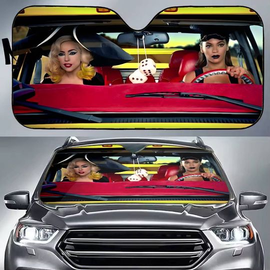 Discover B-Beyonce and LAdy-GagaS Car SunShade Summer Windscreen Foldable UV Protection Heat Blocking windshield cover