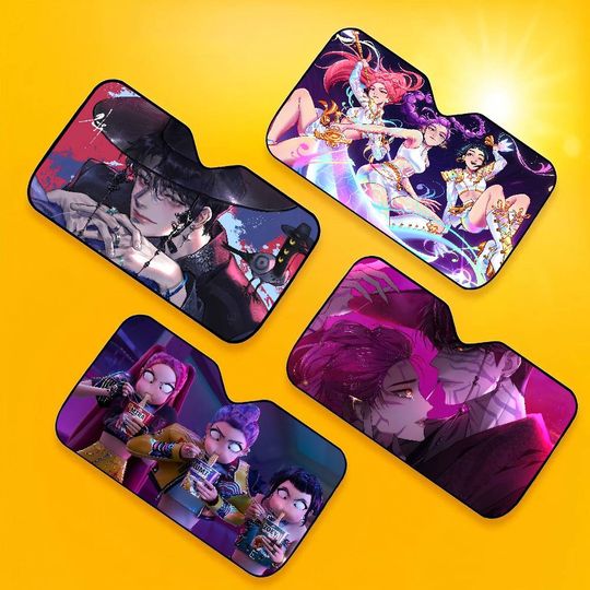 Discover Kpop D-demon Hunters Personalized Windshield Sunshade Car Cover Sun Shade Auto Sun Visor Car-covers Car Solar Protection