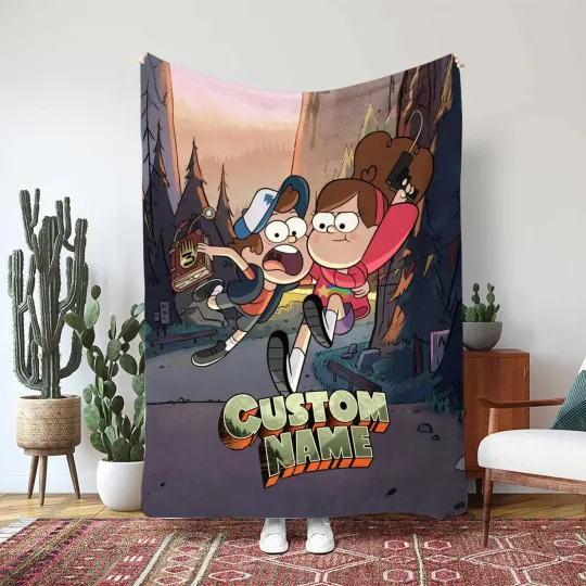Gravity Falls Cartoon Blanket Custom Gift For Fan, Kids