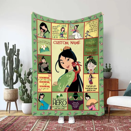 Discover Disney Princess Mulan Blanket Custom Gift For Fan, Kids