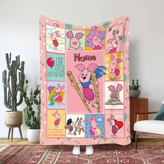 Discover Winnie The Pooh Piglet Blanket Custom Gift For Fan, Kids