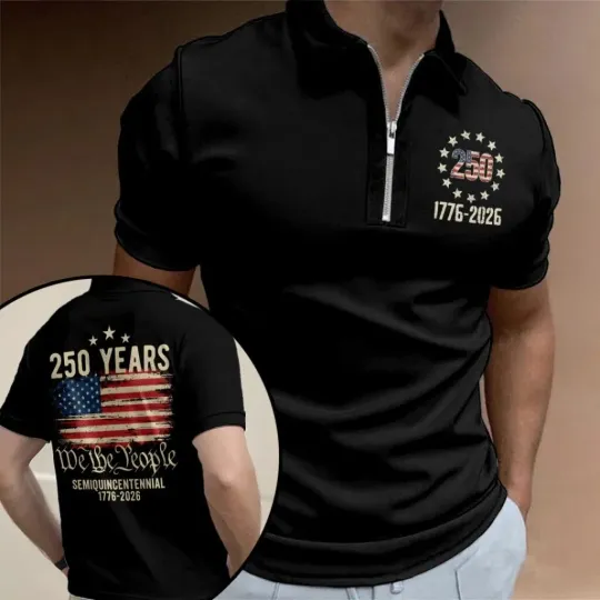 Discover America250 Zip Polo Shirt