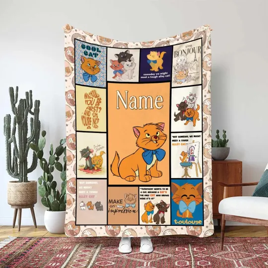 Toulouse The Aristocats Blanket Custom Gift For Fan, Kids