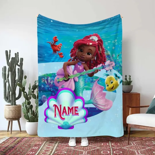 Discover Disney Ariel Mermaid Blanket Custom Gift For Fan, Kids