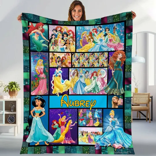 Discover Personalized Disney Princess Blanket Disney Princesses Fleece Blanket