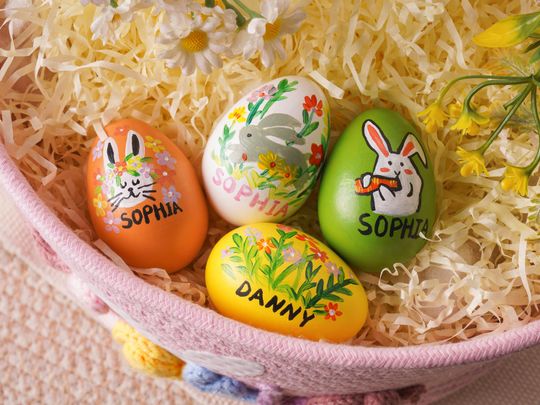 Personalized Wood Easter Eggs,Wooden Easter Egg,Custom Easter Gift,Baby First Easter,Floral Easter Decor,Home Decor,Easter Gift