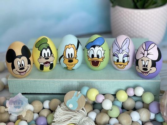 Personalized / Custom Wood Easter Eggs, Hand-painted, Disney