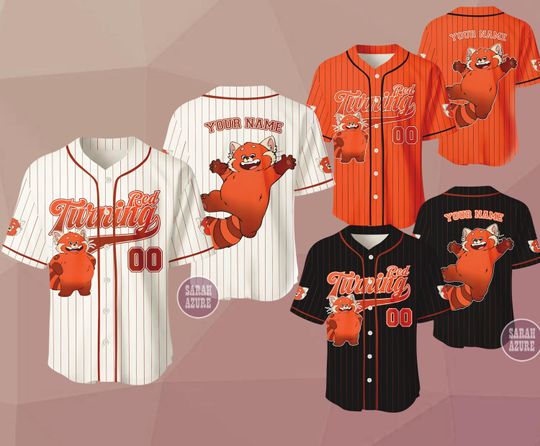 Custom Turning Red Baseball Jersey, Disney Red Panda Baseball Shirt, Matching Disney Trip Outfit, Disney Birthday Shirt