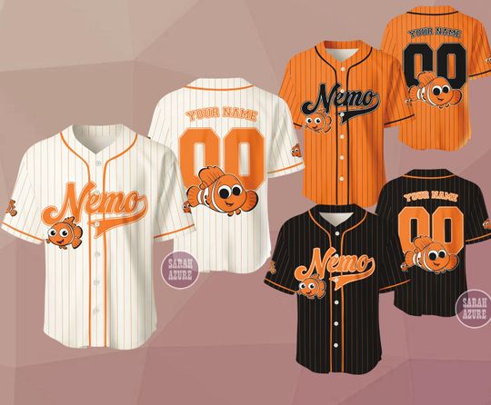 Discover Custom Finding Nemo Baseball Jersey, Disney Finding Nemo Shirt, Nemo Fish Movie Baseball Shirt, Kids Youth Adult Gift