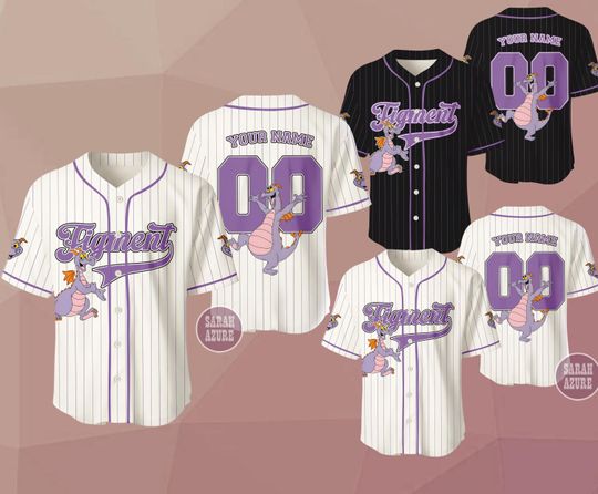 Custom Figment Baseball Jersey, Disney Dragon Jersey, Gift for Disney Parks Fans