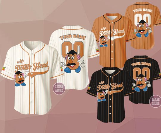 Discover Custom Disney Toy Story Mr. Potato Head Baseball Jersey, Toy Story Pixar Shirt, Cartoon Character Fan Gift
