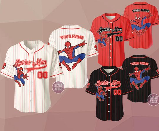 Discover Custom Spider-Man Baseball Jersey, Disney Marvel Kid Youth Adult Baseball Jersey, Sport Team Uniform for Baseball Fans Gift