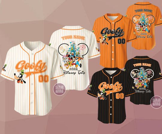 Discover Custom Disney Trip 2026 Goofy Dog Baseball Jersey, Family Matching Jersey, Disney Dog Jersey Shirt