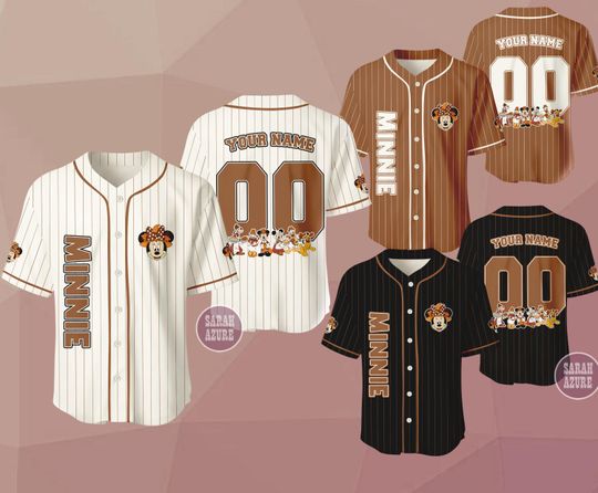 Discover Custom Minnie and Friends Thanksgiving Baseball Jersey, Disneyland Kid Youth Adult Baseball Jersey, Disney Birthday Shirt