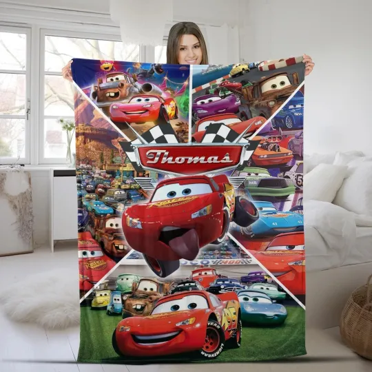 Personalized Lightning McQueen Baby Fleece Blanket, Disneyland Family