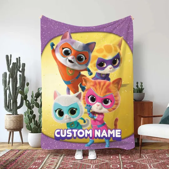Discover Super Kitties Blanket Custom Gift For Fan, Kids