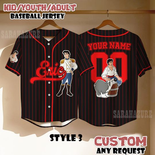 Discover Custom Prince Eric Baseball Jersey, The Little Mermaid Shirt, Disney Prince Jersey