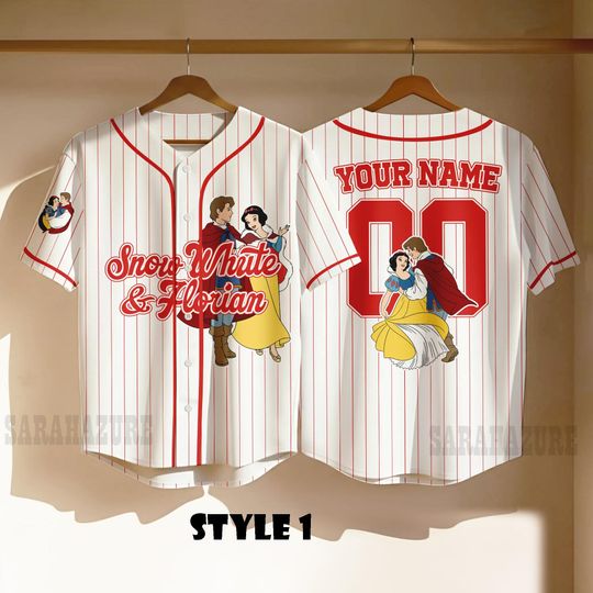 Custom Snow White Florian Baseball Jersey, Seven Dwarfs Fandom Shirt