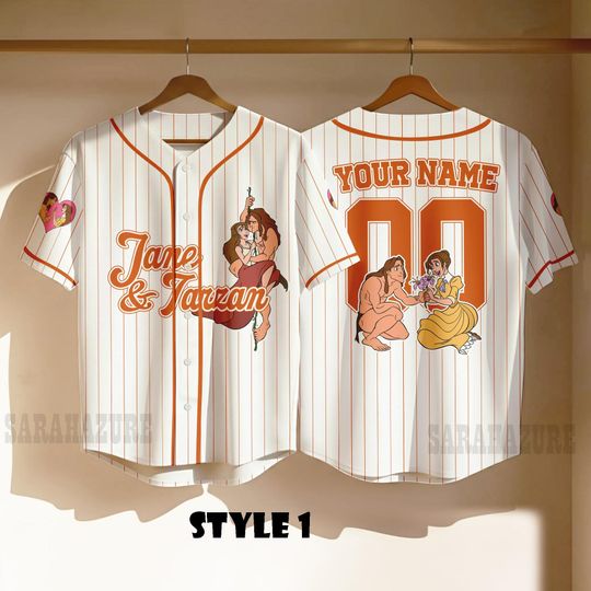 Discover Custom Tarzan & Jane Baseball Jersey, Disney Tarzan Baseball Family Matching