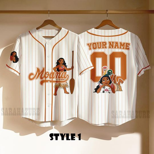 Discover Custom Moana Baseball Jersey, Moana Movie Shirt, Disney Princess Matching Outfit