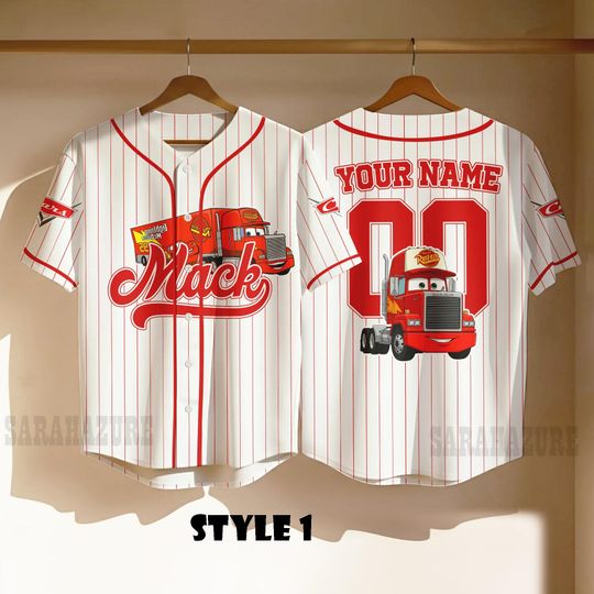 Discover Custom Mack Baseball Jersey, Car Cartoon Animation Shirt